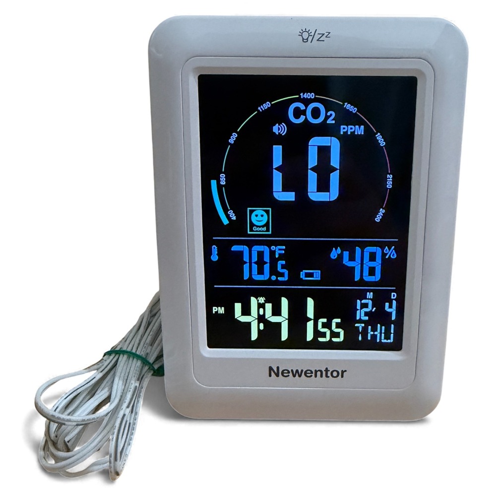 Newentor C1 CO2 Detector Indoor Air‎ Quality Monitor Temperature Humidity Clock